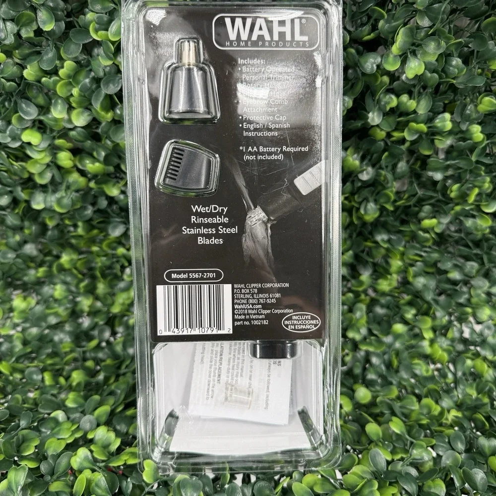 Wahl Nose Ear & Brow Wet/Dry Hair‎ Trimmer Rinsable Eyebrow Comb Grooming